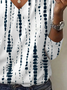 Women's Striped Print Casual V-Neck Long Sleeve T-Shirt