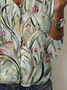 Women's Floral Spring Print Casual V-Neck Long Sleeve T-Shirt
