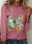 Floral Butterfly Casual Long Sleeve Shirt