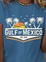 Women's Gulf Of Mexico Print Round Neck T-Shirt