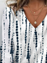 Women's Striped Print Casual V-Neck Long Sleeve T-Shirt