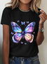 Iridescent Butterfly Cotton T-Shirt