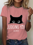 Judging You Sarcastic Cat Cotton T-Shirt