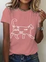 Cat Petting Chart Cotton T-Shirt