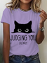 Judging You Sarcastic Cat Cotton T-Shirt