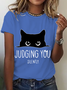 Judging You Sarcastic Cat Cotton T-Shirt