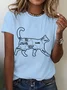 Cat Petting Chart Cotton T-Shirt