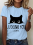 Judging You Sarcastic Cat Cotton T-Shirt