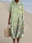 Floral Casual Regular Fit Cotton Dress With No Belt