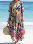 Cotton Casual Floral Dress With No Belt