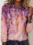 Crew Neck Gradient Pattern Casual T-Shirt