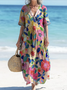 Cotton Casual Floral Dress With No Belt