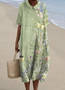 Floral Casual Regular Fit Cotton Dress With No Belt
