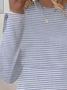 Women's Striped Spring Print Casual Round Neck Long Sleeve T-Shirt