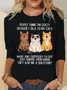 People Think I'm Crazy Because I Talk To My Cats Funny Cat Tee Casual Long Sleeve Shirt