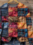 Women's Patchwork Art Print Crew Neck Loose Casual Sweatshirt