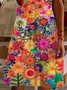 Women's Floral Spring Print Casual V-Neck Short Sleeve Dress
