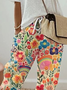 Women's  H-Line Straight Pants Daily Going Out Pants As Picture Casual Printing Floral Spring/Fall Pants