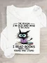 The Reason I'm Old And Wise Is Because I Read Books Cat Casual Long Sleeve Shirt