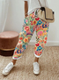 Women's  H-Line Straight Pants Daily Going Out Pants As Picture Casual Printing Floral Spring/Fall Pants