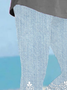 Women's Floral Spring Print Casual Faux Denim Leggings