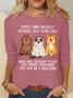 People Think I'm Crazy Because I Talk To My Cats Funny Cat Tee Casual Long Sleeve Shirt