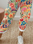 Women's  H-Line Straight Pants Daily Going Out Pants As Picture Casual Printing Floral Spring/Fall Pants