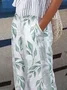 Women's  H-Line Straight Pants Daily Going Out Pants Green Casual Printing Floral Spring/Fall Pants