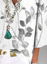 Women's Floral Spring Print Casual V-Neck Blouse