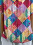 Loose Multicolor Block Casual T-Shirt
