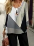 Women's Geometric Spring Print Casual Two-Piece Suit