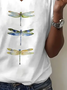 Women's Dragonfly Spring Print Casual V-Neck Short Sleeve T-Shirt