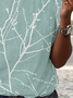 Women's Botanical Spring Print Casual V-Neck Short Sleeve T-Shirt
