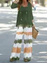 Women's Striped Print Casual Two-Piece Suit