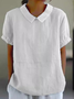 Shawl Collar Casual Plain T-Shirt