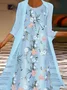 Floral Sweet Long Sleeve Woven Dress