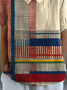 Loose Striped Shawl Collar Casual T-Shirt