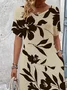 Women's Short Sleeve Summer As Picture Floral Printing V Neck Daily Going Out Casual Maxi H-Line T-Shirt Dress Dress