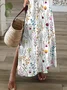 Women's Floral Spring Short Sleeve V-Neck Slit Dress