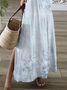 Women's Floral Spring Short Sleeve V-Neck Slit Dress