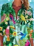 Women's Parrot Print Spring and Summer Fashionable Long Sleeve Shirt