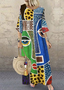Casual Geometric Dress With No Belt