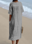 Vintage Plain Loose Dress With No