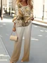 Women's Butterfly Spring Print Two Piece Suit