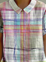Loose Casual Multicolor Block T-Shirt