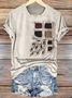 Crew Neck Casual Regular Fit Geometric T-Shirt