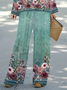 Women's Floral Spring Print Two Piece Suit