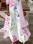 Women's Floral Spring Print Two Piece Dress Set
