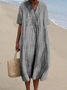 Vintage Plain Loose Dress With No