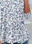 Women's Floral Spring Print Casual Round Neck Long Sleeve Tunic T-Shirt